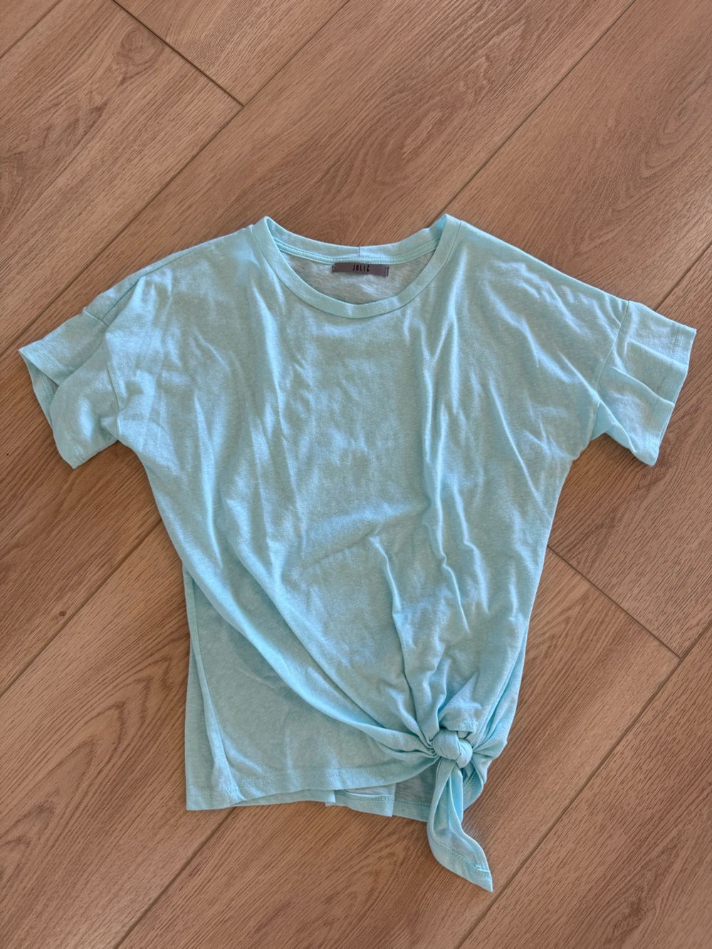 Jolie Mint Green Short Sleeve Tie-Front Tee